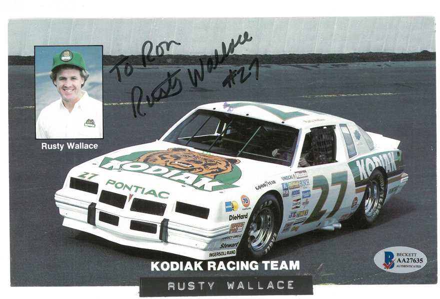 Rusty Wallace Autographed Postcard