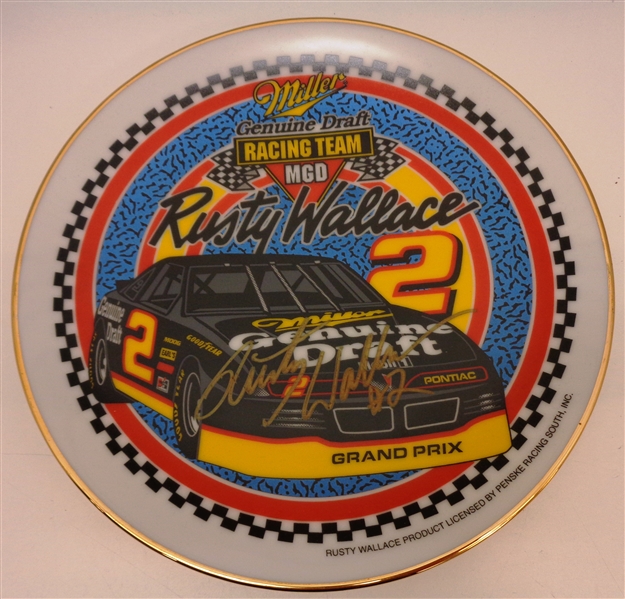 Rusty Wallace Autographed 8 1/2" Plate