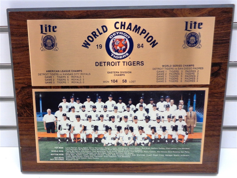 1984 Detroit Tigers 12x15 Plaque