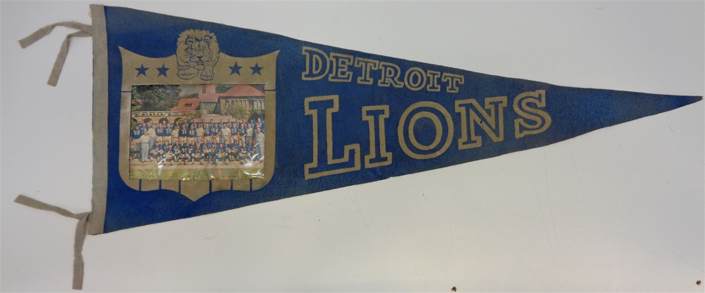 1960 Detroit Lions Team Photo Pennant