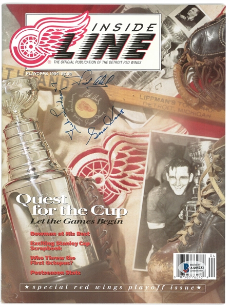 Production Line Autographed Red Wings Magazine