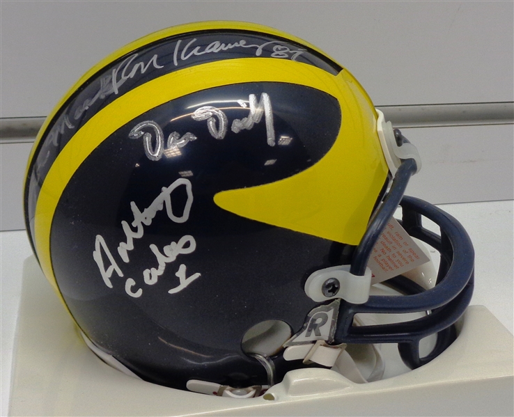 Michigan Mini Helmet Signed by 5