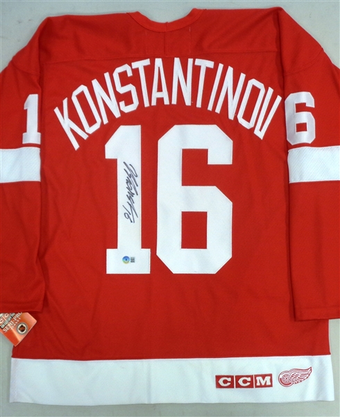 Vladimir Konstantinov Autographed Red Wings CCM Jersey