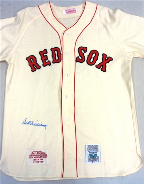 Ted Williams Autographed L/E Mitchell & Ness Red Sox Jersey