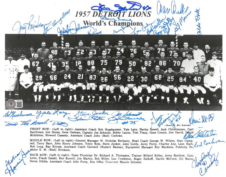1957 Detroit Lions 11x14 Signed by 28