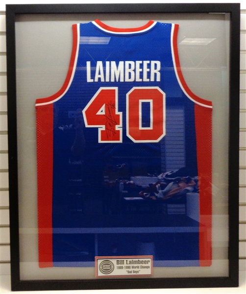 Bill Laimbeer Autographed Framed Jersey