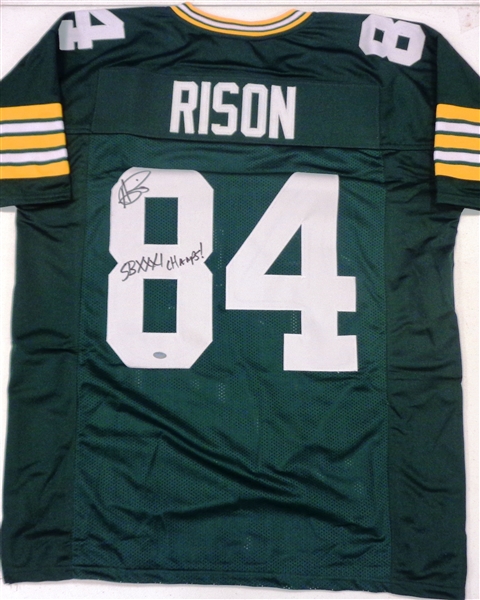 Andre Rison Autographed Green Custom Jersey w/ SB Champs