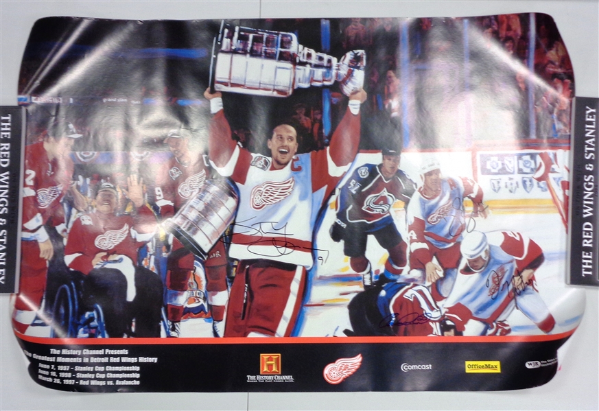 Red Wings Poster Signed by 5