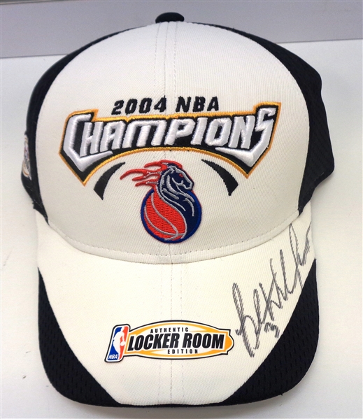 Ben Wallace Autographed 2004 Championship Hat