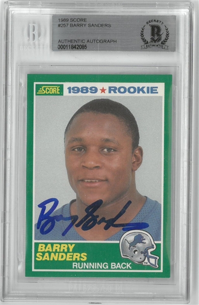 Barry Sanders Autographed 1989 Score Rookie Card