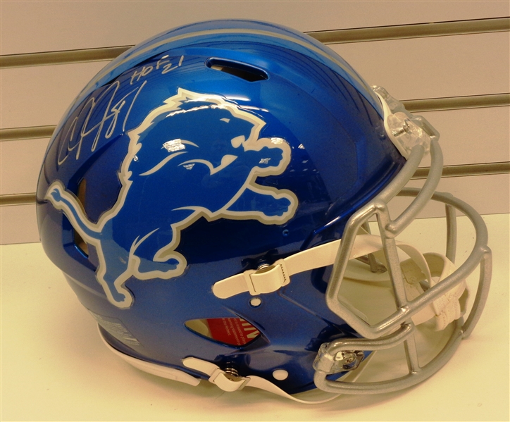 Calvin Johnson Autographed Flash Authentic Helmet w/ HOF