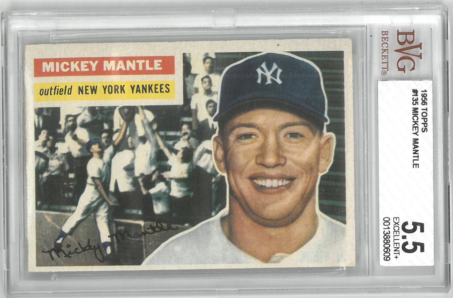 Mickey Mantle 1956 Topps BVG 5.5