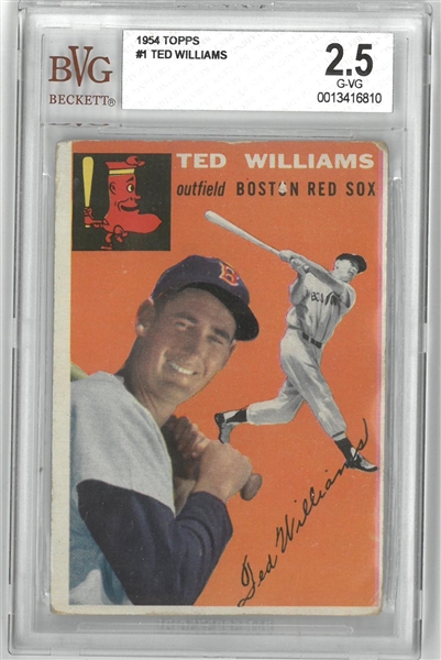 Ted Williams 1954 Topps BVG 2.5