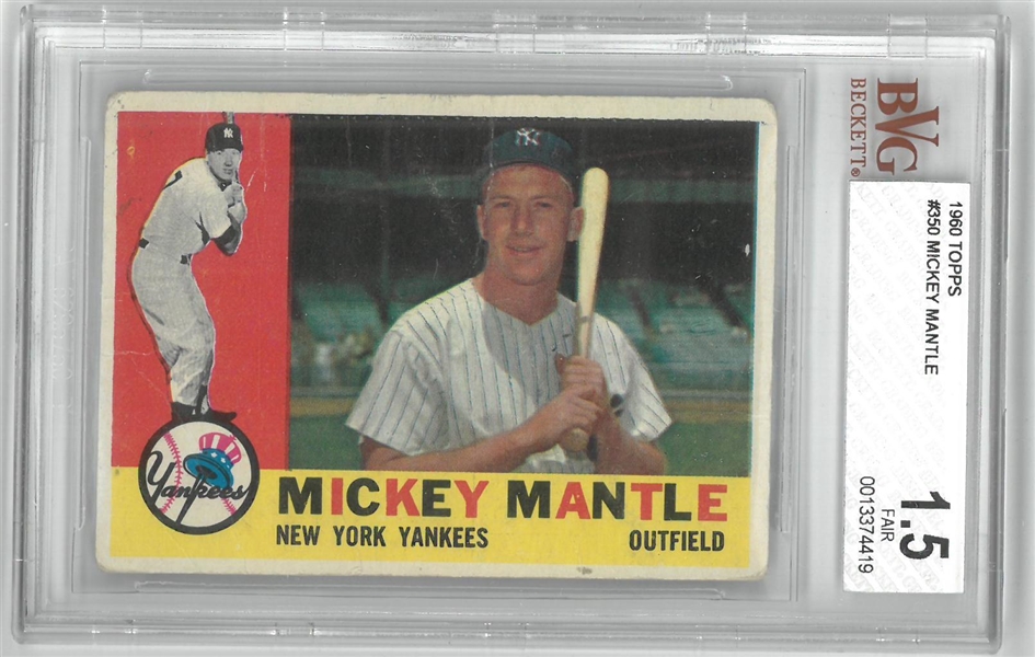 Mickey Mantle 1960 Topps BVG 1.5