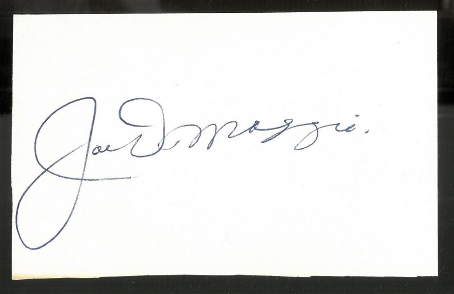 Joe Dimaggio Autographed Cut