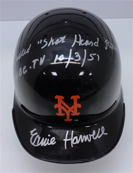 Ernie Harwell Autographed Shot Heard Round The World Mini Helmet