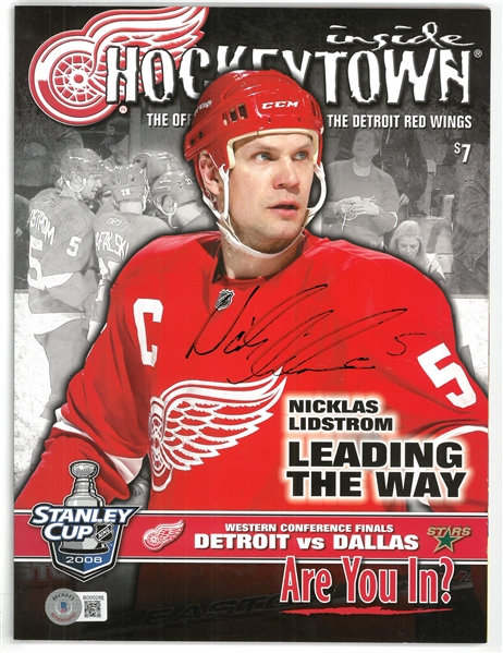 Nick Lidstrom Autographed 08 Cup Magazine