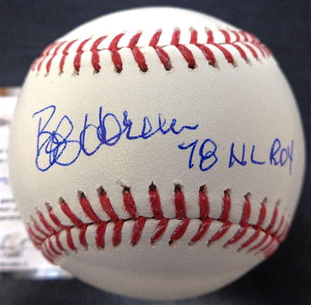 Bob Horner Autographed Baseball w/ ROY