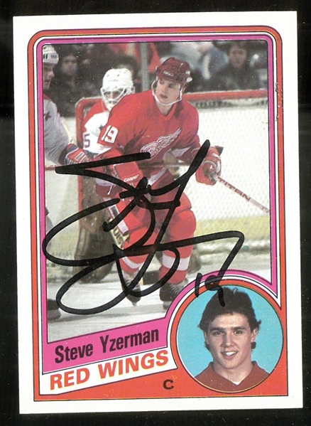 Steve Yzerman Autographed 1984/85 Topps Rookie Card