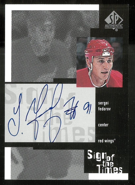 Sergei Fedorov Autographed UD SP Sign of the Times