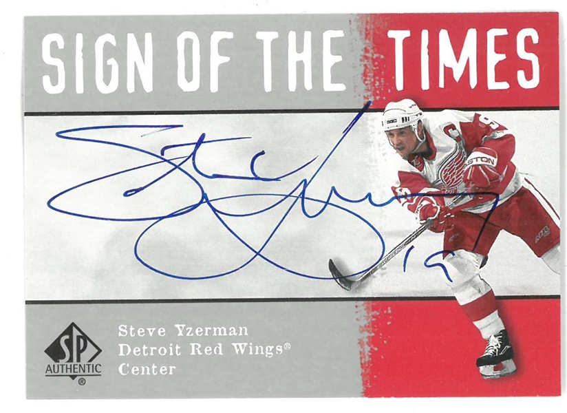 Steve Yzerman Autographed UD SP Sign of the Times