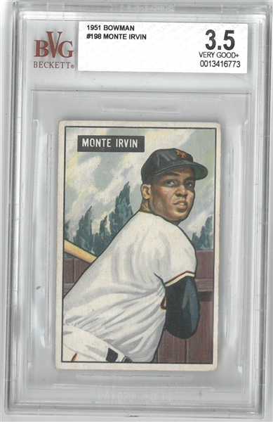 Monte Irvin 1951 Bowman BVG 3.5 Rookie Card