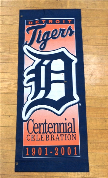 2001 Comerica Park Light Pole Banner Detroit Tigers Centennial