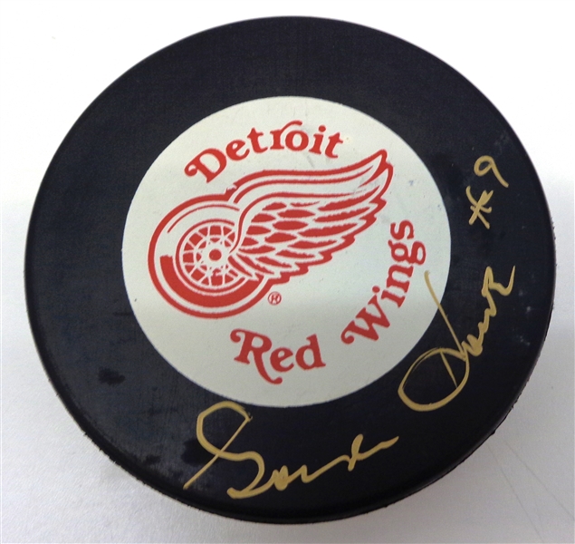Gordie Howe Autographed Red Wings Puck