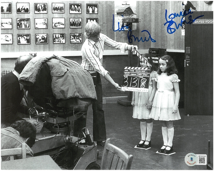 Lisa & Louise Burns Autographed The Shining 8x10