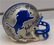 Detroit Lions Mini Helmet Signed by 8 HOFers