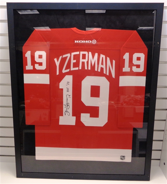 Steve Yzerman Autographed Framed Red Wings Jersey (pick up only)