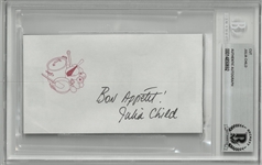 Julia Child Autographed 3x5 Index Card