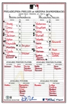 Kirk Gibson Autographed 5/6/2008 Lineup Card