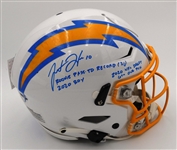 Justin Herbert Autographed Inscribed Chargers Speedflex Full Size Helmet