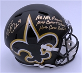 Drew Brees Autographed Multi Inscribed Saints Full Size Replica Helmet