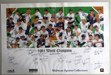 1984 Detroit Tigers Team Signed Lithograph (30 Autos)