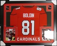 Anquan Boldin Autographed Framed Jersey (Pick up Only)