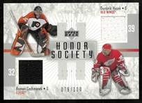 Dominik Hasek & Roman Cechmanek 2001-02 Upper Deck Honor Society