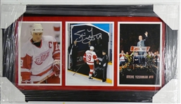Steve Yzerman Autographed Framed Triple 8x10 Display (Pick up Only)