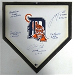 Detroit Tigers No Hitter Pitchers Autographed Home Plate