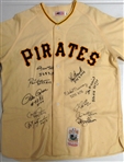 3000 Hit Club Autographed Clemente Jersey (11 Signatures)