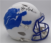 Barry Sanders Autographed Lions Amp Full Size Authentic Helmet