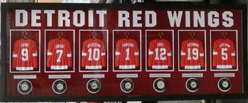 Detroit Red Wings Retired Numbers Autographed Framed Display (Pick Up Only)