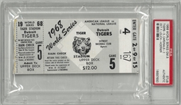 1968 World Series Game 5 Ticket Stub (Brock/Freehan Play at the Plate)