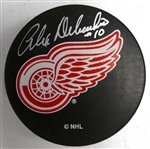 Alex Delvecchio Autographed Red Wings Puck
