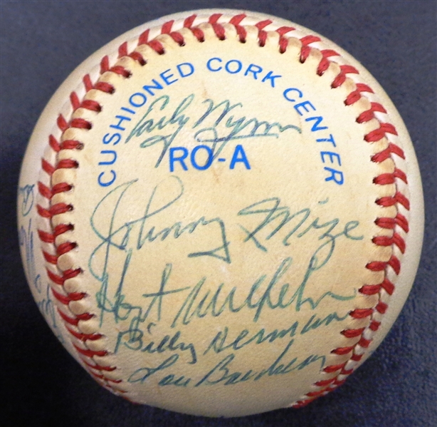 Hall of Famers Autographed Ball with 10 Autographs