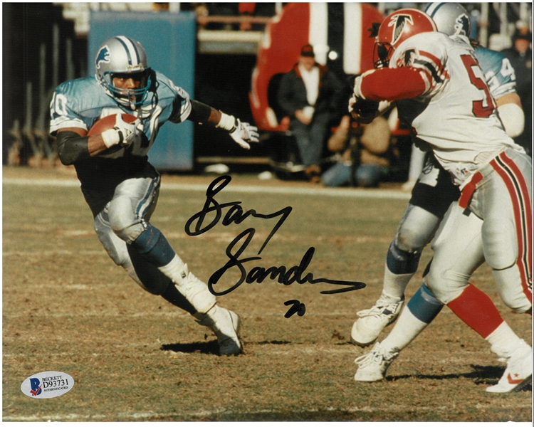 Barry Sanders Autographed 8x10 Photo Vintage Sig