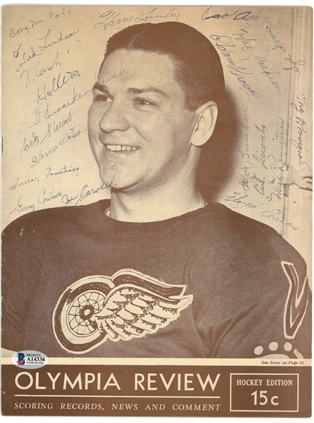 1946 Red Wings Program signed by 20