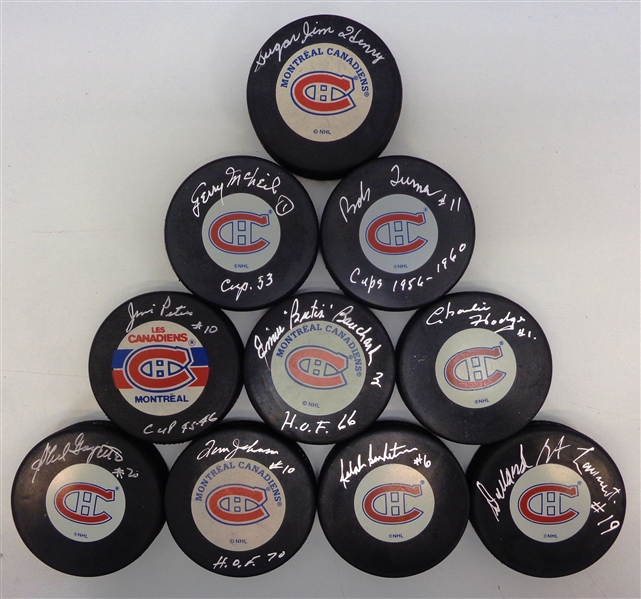 Montreal Canadiens Autographed Puck Lot of 10