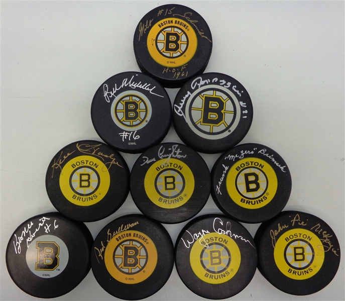 Boston Bruins Autographed Puck Lot of 10